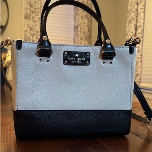 kate spade Two-Tone Black & White Leather Satchel